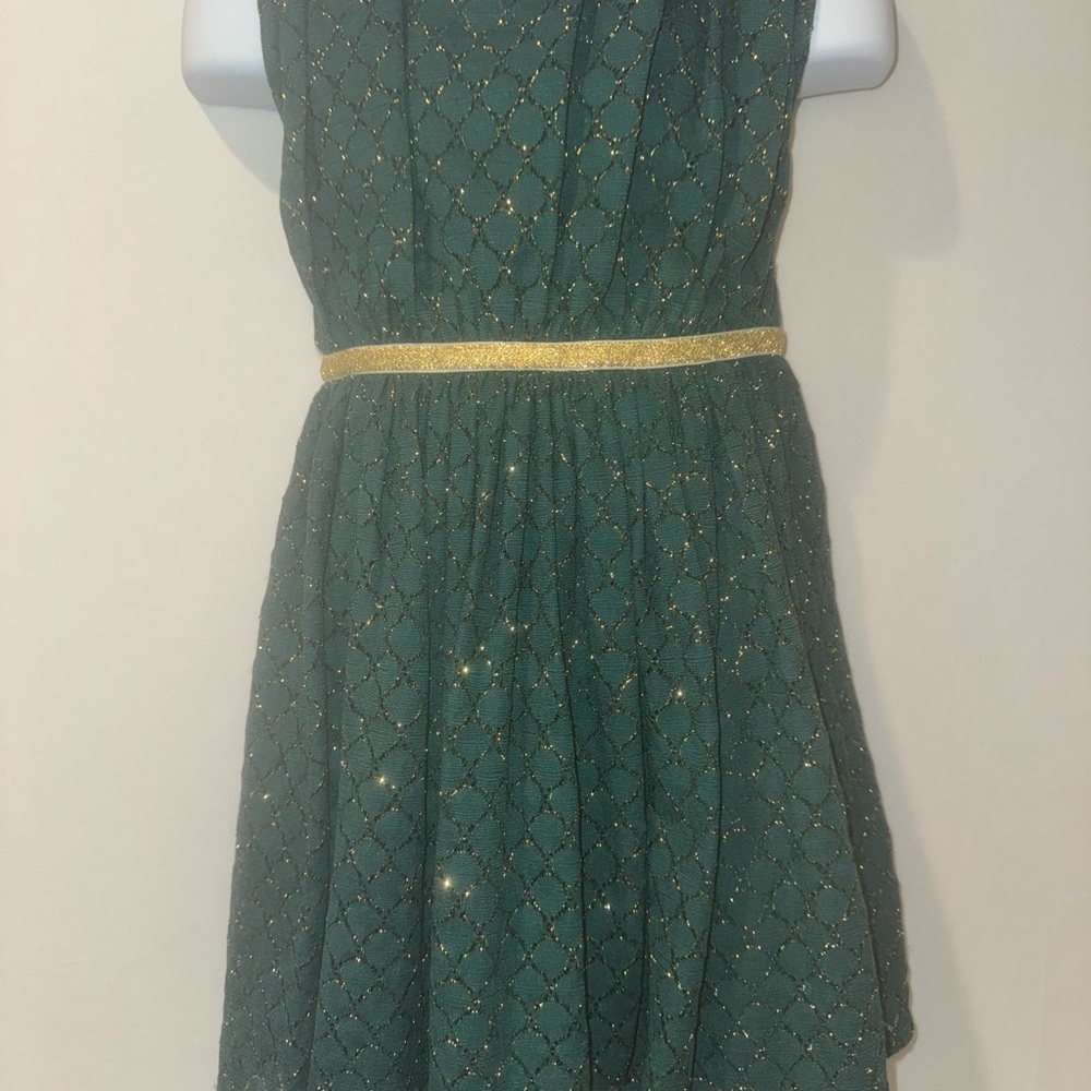 Cat & Jack Emerald Green & Gold Dress (Girl's Size 5T)
